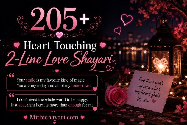 [205+] Heart Touching 2-Line Love Shayari in English Popular Collections