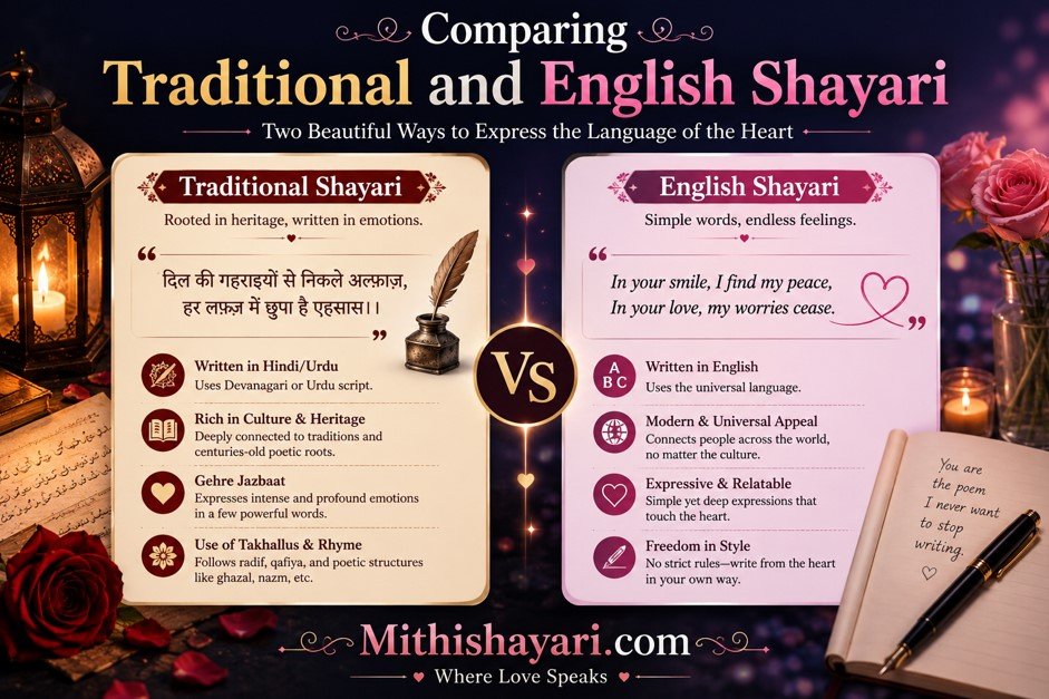 Comparing Traditional and English Shayari